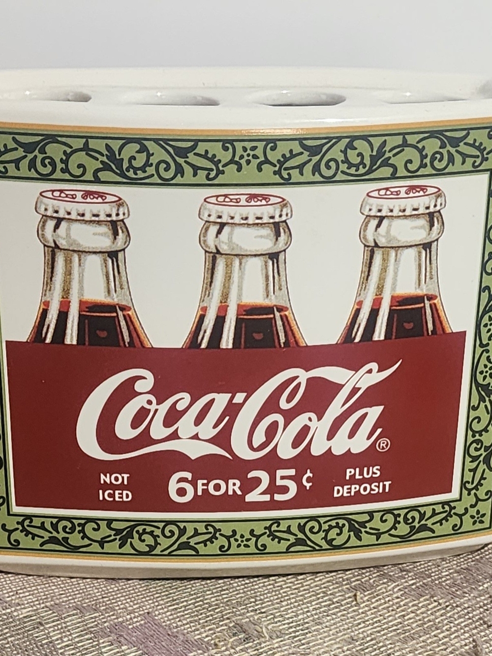 Vintage Style Coca-Cola Ceramic Toothbrush Holder